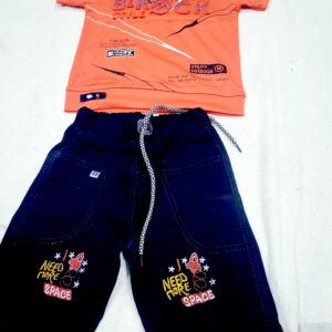 Trendy Kids Summer Outfit Set – Pink Sporty T-Shirt & Black Shorts | Comfortable & Stylish Wear