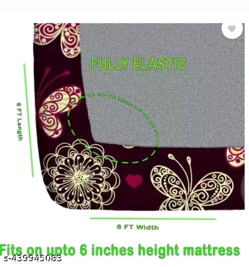 DOUBLE BED GLACE COTTON ELASTIC FITTED BEDSHEET WITH 2 PILLOW COVERS (Size of Bedsheet 72X78+6 Inches Matteress, Size of Pillow covers 17X27 inches) - Image 4