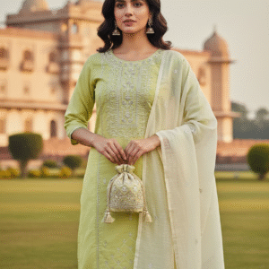 Women Cotton kurti with pajama and dupatta